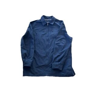 Banana Republic Full Zip Black Harrington Jacket Mens L Lightweight Preppy